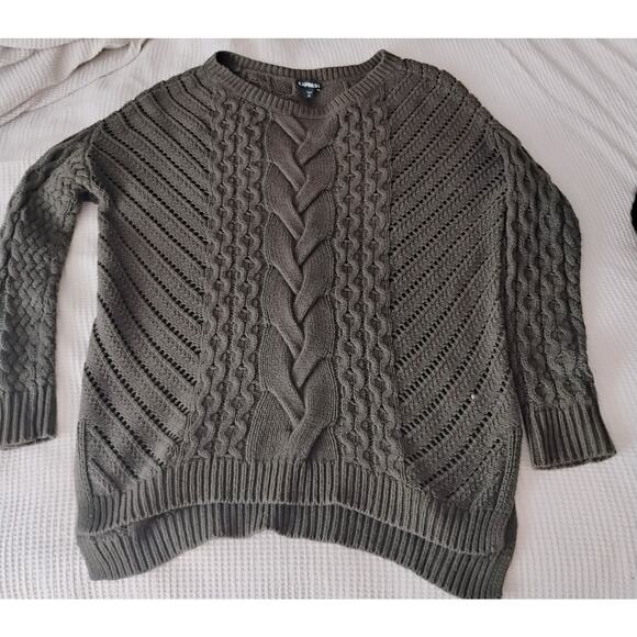 MED Hunter Green Express Knit Sweater. Fall, Winter. Comfy. Heavy. Warm. Sage. - Picture 10 of 10